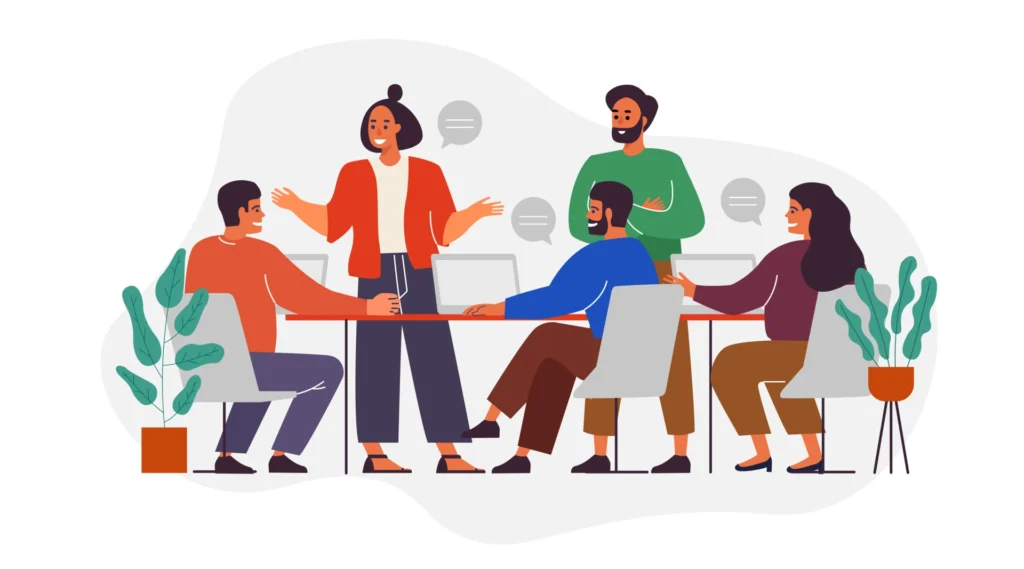 vecteezy teamwork or team building office business meeting vector 4154417